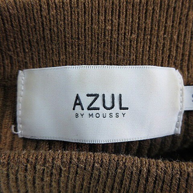 AZUL by moussy(アズールバイマウジー)のアズールバイマウジー ニットワンピース チュニック 長袖 スリット S ベージュ レディースのトップス(チュニック)の商品写真