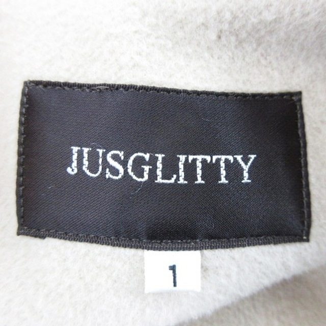 JUSGLITTY(ジャスグリッティー)のジャスグリッティー コート ノーカラー ロング ウール アンゴラ混 1 ベージュ レディースのジャケット/アウター(その他)の商品写真