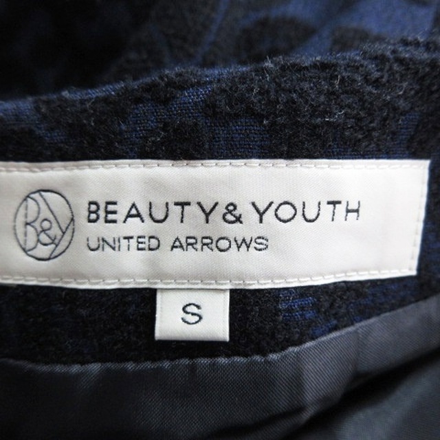 BEAUTY&YOUTH UNITED ARROWS(ビューティアンドユースユナイテッドアローズ)のB&Y ユナイテッドアローズ スカート タイト ミニ 総柄 S 紺 レディースのスカート(ミニスカート)の商品写真