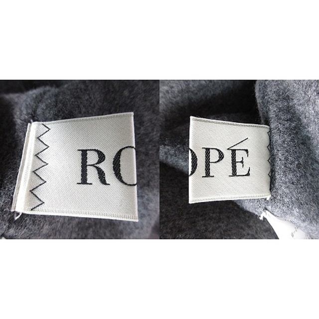 ROPE’(ロペ)のロペ ラップスカート 台形 ひざ丈 ウール 薄手 チェック 36 紺 ベージュ レディースのスカート(ひざ丈スカート)の商品写真