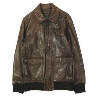 エディーバウアー(Eddie Bauer)のエディーバウアー EDDIE BAUER ラムレザー ジャケット ブルゾン 茶(ライダースジャケット)