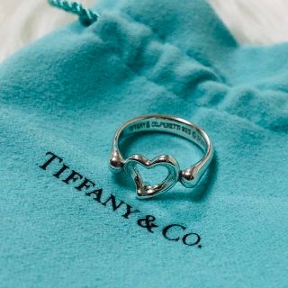 ティファニー(Tiffany & Co.)の美品 鏡面磨き✨ ティファニー リングオープンハート エルサペレッティ シルバー(リング(指輪))