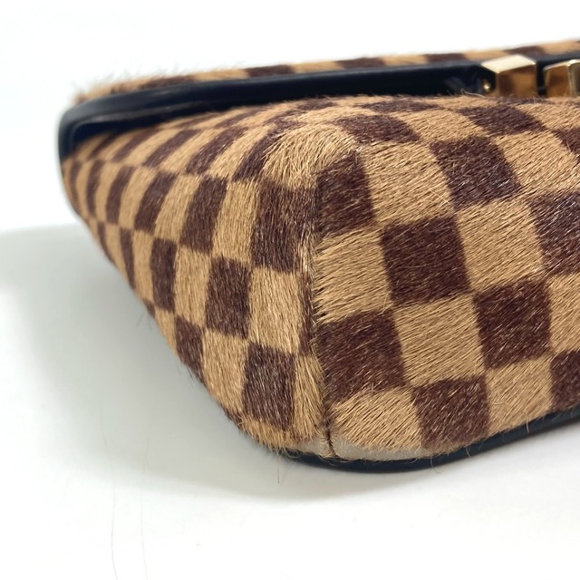 ルイヴィトン LOUIS VUITTON ダミエソバージュ ガゼル M92130 ミニバッグ 斜め掛け ポシェット ショルダーバッグ ハラコ ブラウン