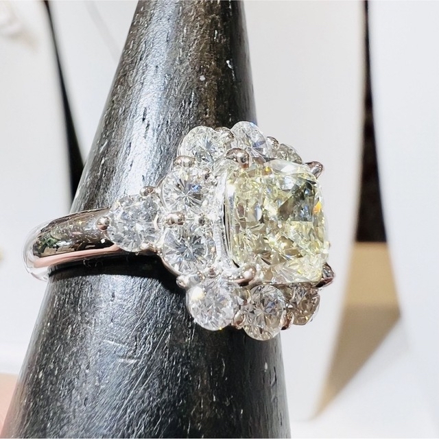 高級品☆PTダイヤモンドリングD:2.024ct D:1.302ct レディースのアクセサリー(リング(指輪))の商品写真