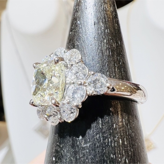 高級品☆PTダイヤモンドリングD:2.024ct D:1.302ct