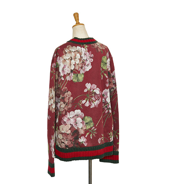 Gucci(グッチ)の美品 グッチ ブルームス 花 フラワー シェリーライン スウェット サイズ：XXL レーヨン メンズ GUCCI 【1-0086084】 メンズのトップス(スウェット)の商品写真