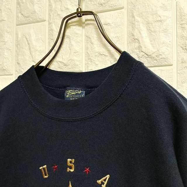 Famous USA製 ビンテージ スウェット トレーナー 刺繍 90s メンズのトップス(スウェット)の商品写真