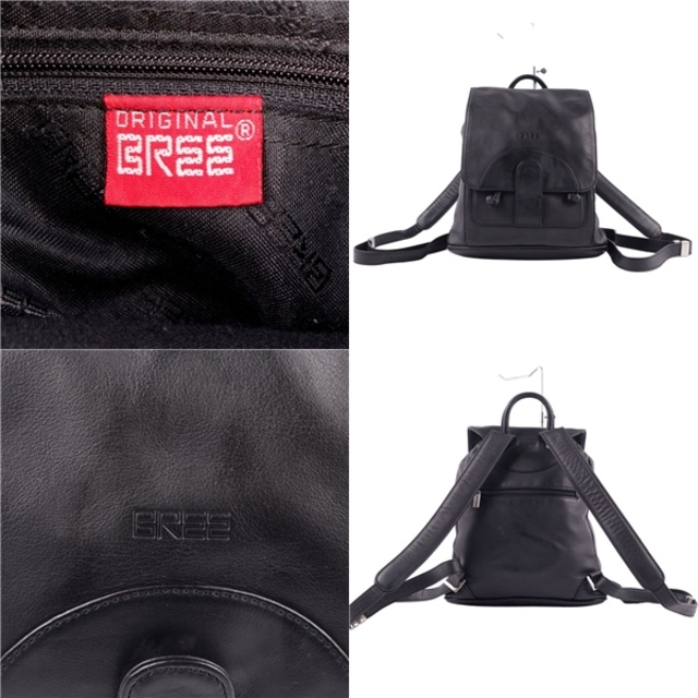 美品 ブリー BREE バッグ バックパック リュック カーフレザー 本革 カバン 鞄 レディース ブラック