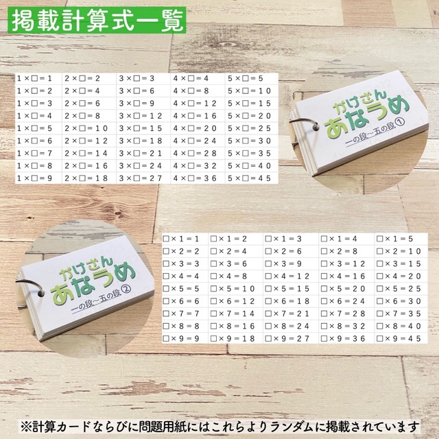 穴埋めかけ算カード 計算カード 計算力アップ 算数 知育教材 幼児教育 小学生 4