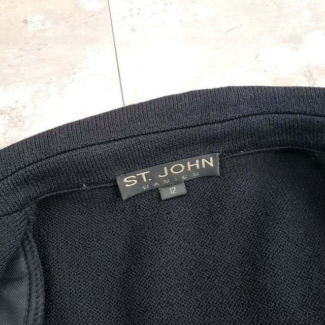 セントジョン ST.JOHN☆ ニット ビジュー ジャケット 12 USA製 黒 レディースのジャケット/アウター(その他)の商品写真