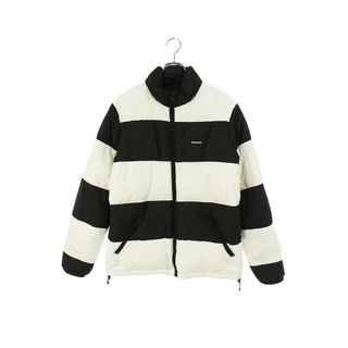 シュプリーム(Supreme)のシュプリーム 12AW Reversible Striped Down Jacket 中綿入りスモールボックスロゴリバーシブルボーダーパフィブルゾン メンズ M(ブルゾン)