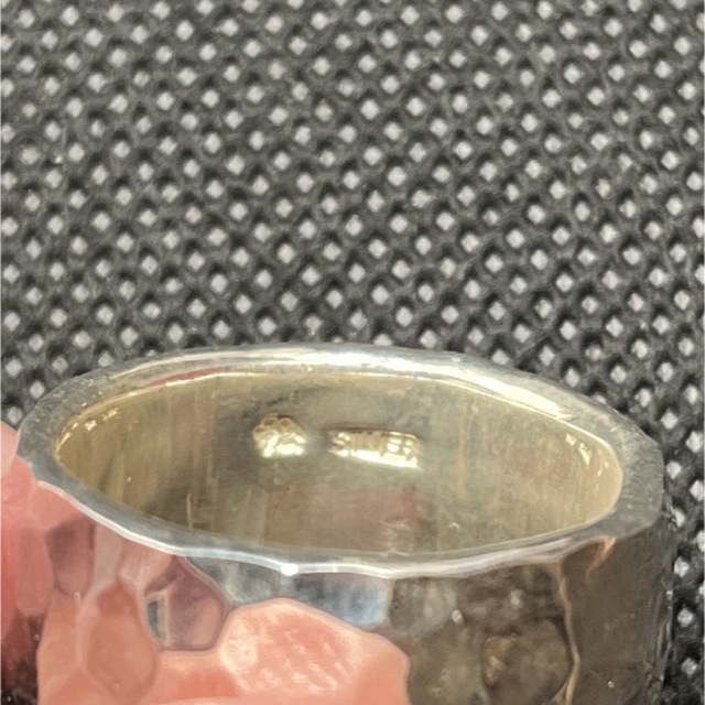 市松　シルバーリング 13mm 22号 メンズのアクセサリー(リング(指輪))の商品写真