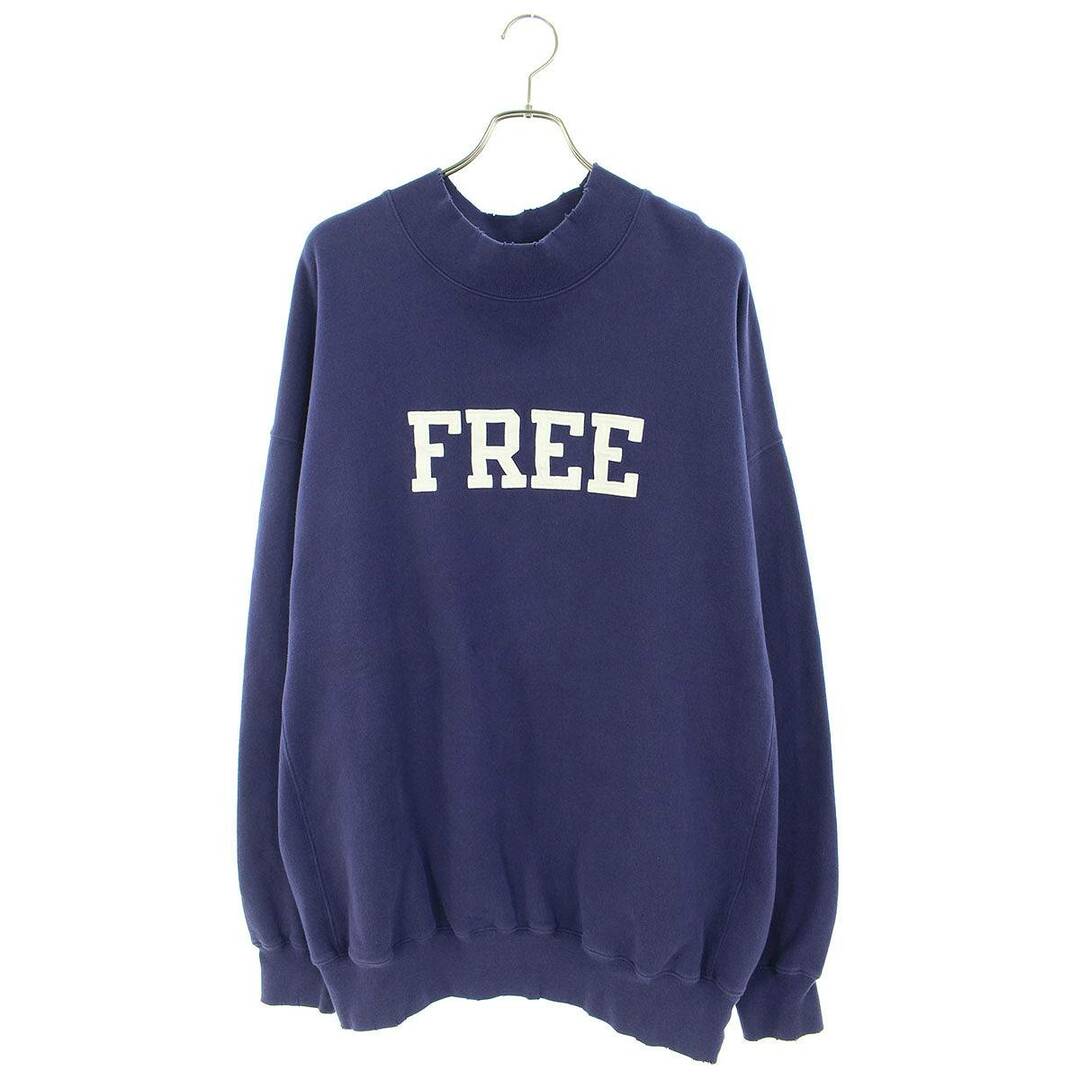 バレンシアガ 21SS 652981 TKVD4 モックネックダメージ加工ロゴ