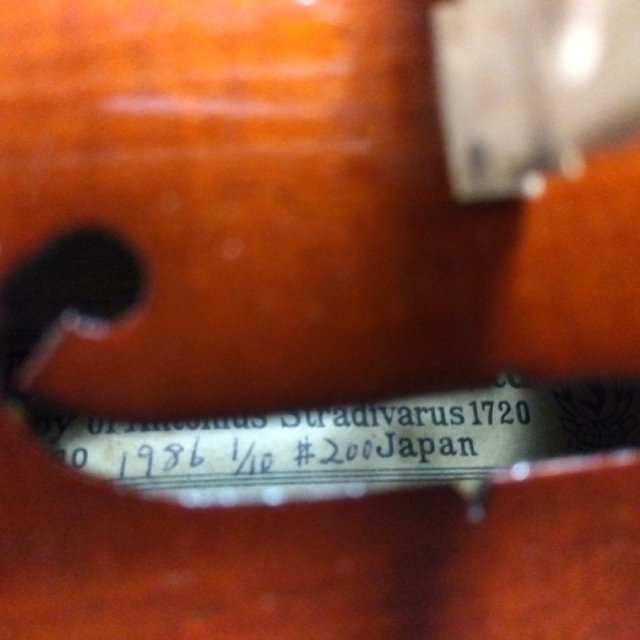 スズキ(スズキ)の29SUZUKI VIOLIN 1/10 No.200 1986 楽器の弦楽器(ヴァイオリン)の商品写真