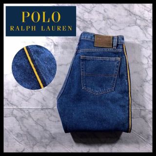 ポロラルフローレン(POLO RALPH LAUREN)の古着 ポロラルフローレン サイドライン デニム ジーンズ 紺ブレ W29 L31(デニム/ジーンズ)