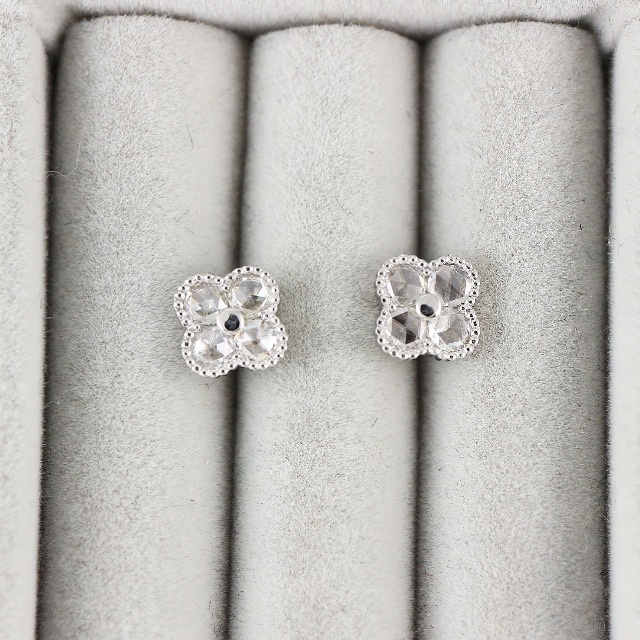 Pt900 ローズカット ダイヤ ピアス D0.66 www.krzysztofbialy.com Pt900 ローズカット ダイヤ ピアス D0.66