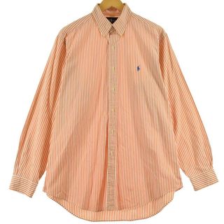 ラルフローレン(Ralph Lauren)の古着 ラルフローレン Ralph Lauren 長袖 ボタンダウンストライプシャツ メンズL /eaa308064(シャツ)