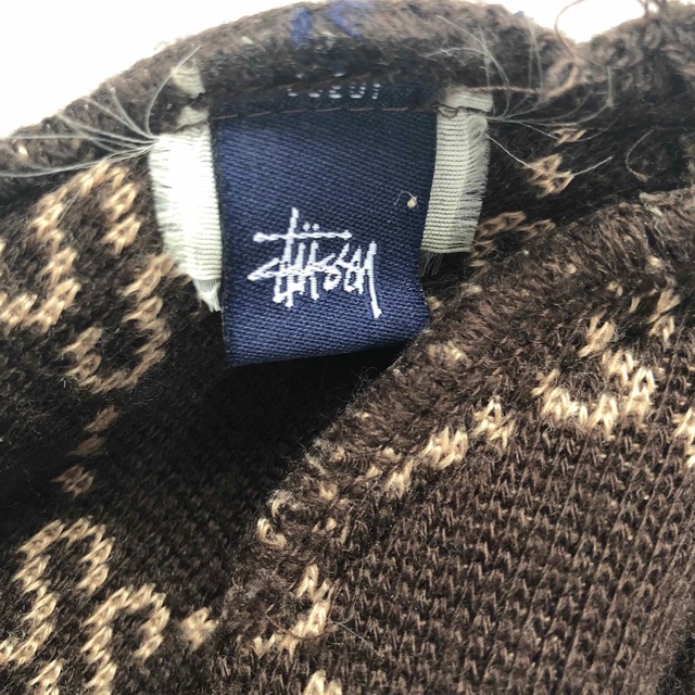 STUSSY(ステューシー)の90's STUSSY ステューシー モノグラム ビーニー ニット キャップ メンズの帽子(ニット帽/ビーニー)の商品写真