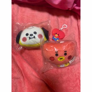 ボウダンショウネンダン(防弾少年団(BTS))のBTS BT21 ぬいぐるみキーホルダー　☆CHIMMY＆TATA☆(キャラクターグッズ)