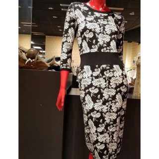 ダブルスタンダードクロージング(DOUBLE STANDARD CLOTHING)の【美品】ダブルスタンダードクロージング Sov. 花柄 ニットワンピース 38(ひざ丈ワンピース)