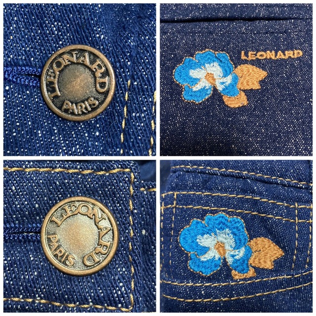 LEONARD シルクデニム セットアップ レオナール 上下 パンツスーツ 絹