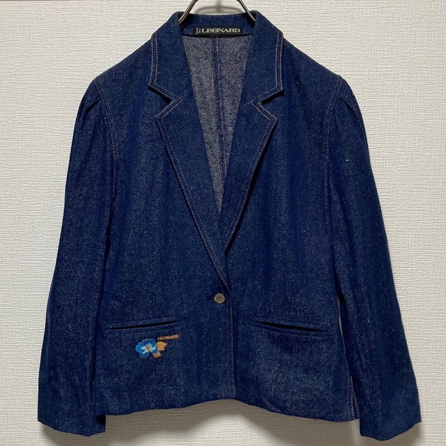 LEONARD シルクデニム セットアップ レオナール 上下 パンツスーツ 絹
