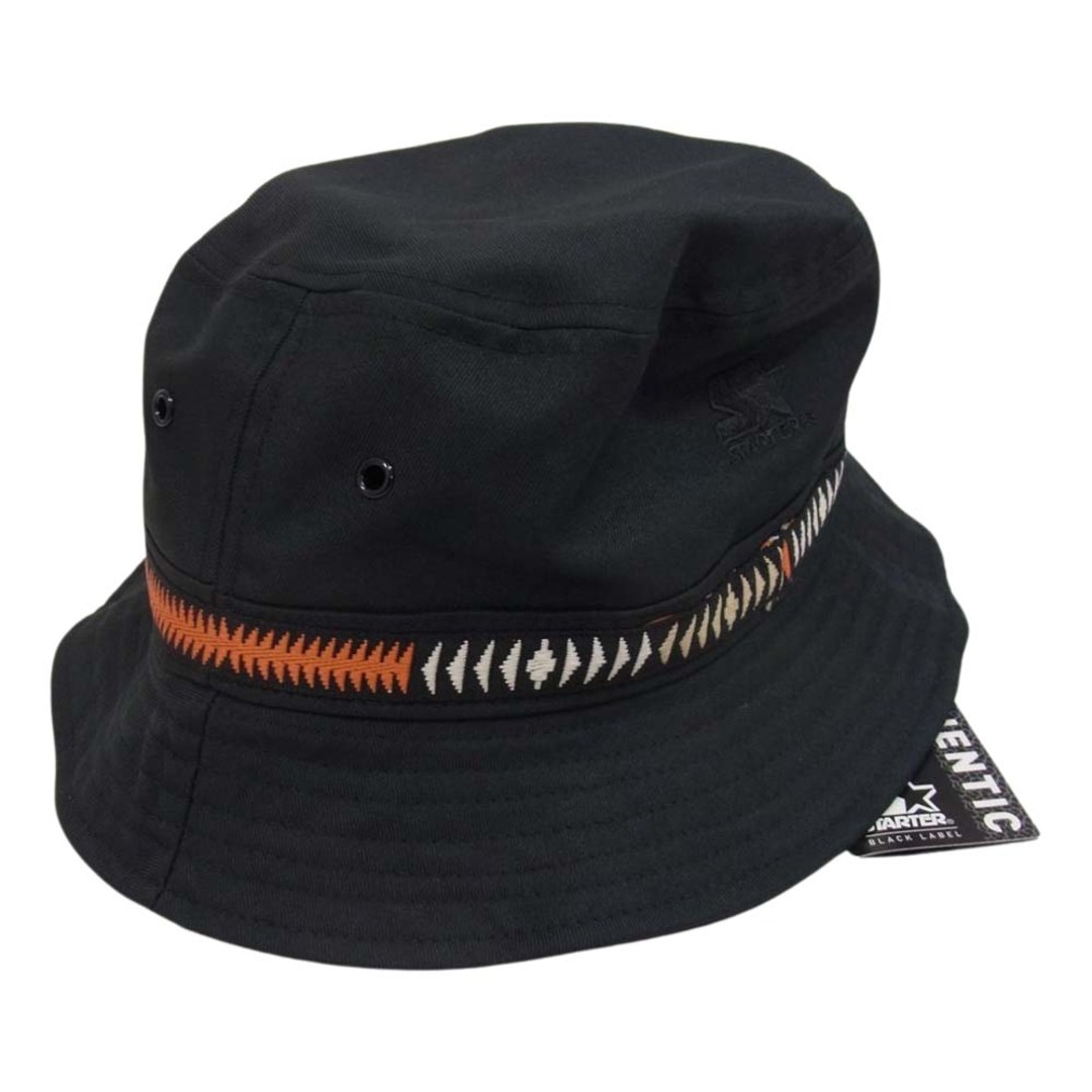 マルセロ バーロン Marcelo Burlon 帽子 x STARTER スターター CROSS TAPE BUCKET HAT  バケット ハット ブラック系 ONE【新古品】【未使用】
