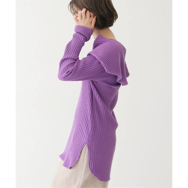 Spick & Span(スピックアンドスパン)の【Uhr】Petal Collar Top パープル レディースのトップス(Tシャツ(長袖/七分))の商品写真