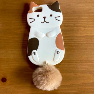 【新品】 猫 iPhone ケース ファー しっぽ シリコン(iPhoneケース)