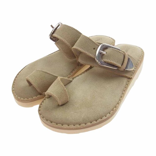 カミナンド CAMINANDO サンダル 2225W 2225W-SUNEW THUMB LOOP SANDALS SUEDE サムループ スエードレザー サンダル ベージュ系【新古品】【未使用】【中古】 レディースの靴/シューズ(サンダル)の商品写真