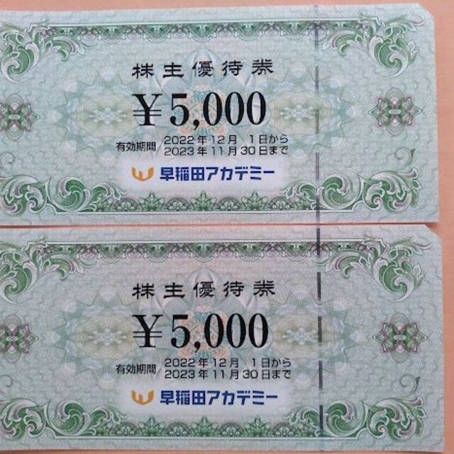 チケット早稲田アカデミー 株主優待 10000円分 - その他