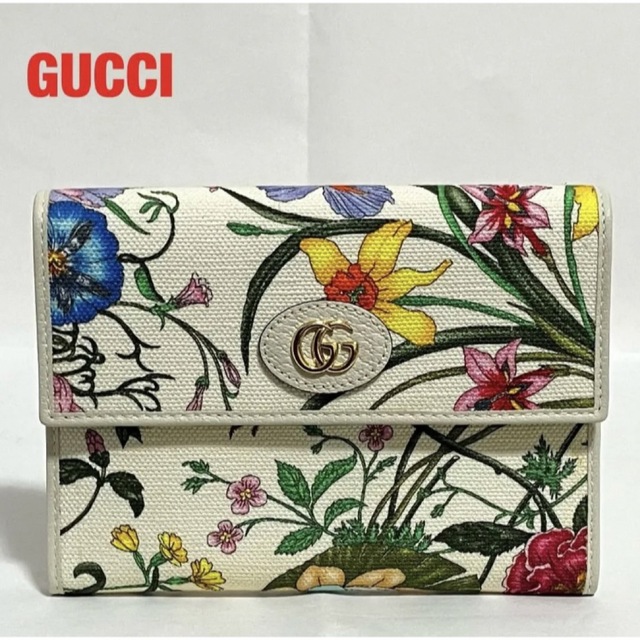 Gucci(グッチ)の【希少】GUCCI　ドキュメントケース　財布　GGマーモント　フローラルプリント レディースのファッション小物(ポーチ)の商品写真