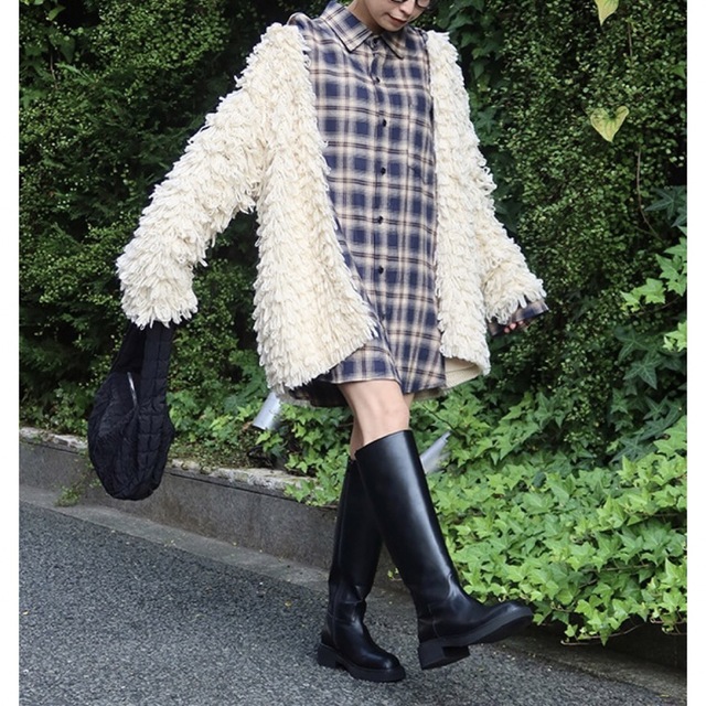 あなたにおすすめの商品 CREDONA クレドナ ネイビー チェックルーズSH シャツ/ブラウス(長袖/七分)