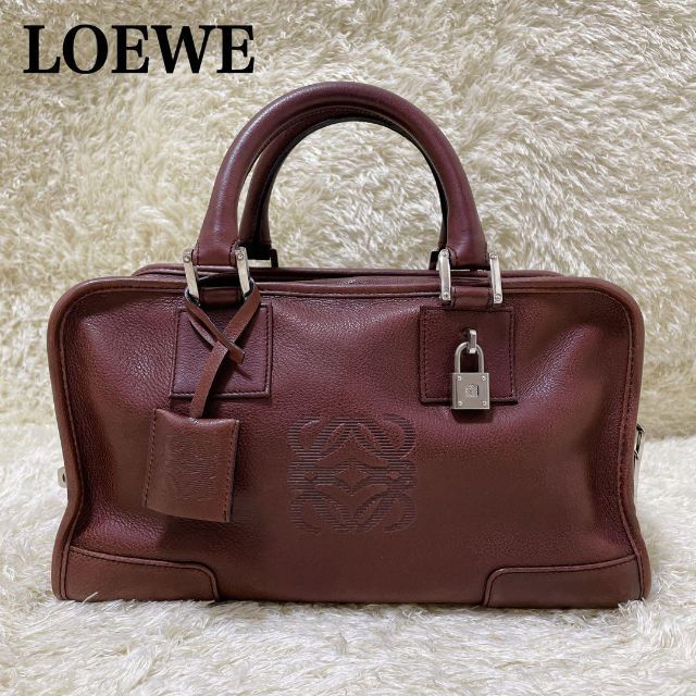 美品】LOEWE ロエベ アマソナ アナグラム ハンドバッグ レザー