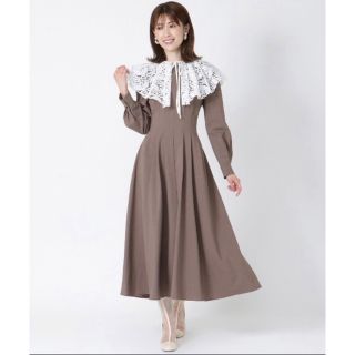 アンドクチュール(And Couture)のセパレートケープカラーワンピース ダークブラウン(ロングワンピース/マキシワンピース)