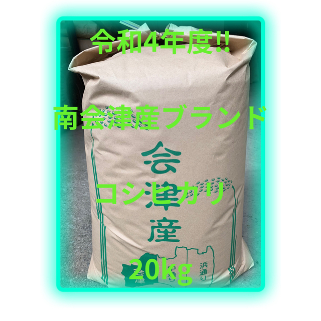 ☆農家直送☆令和4年度☆福島県南会津産コシヒカリ20kg☆減農薬エコファーマ　米/穀物