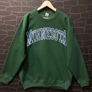 男女兼用 カレッジロゴ トレーナー  MINNESOTA ミネソタ (グリーン)(スウェット)