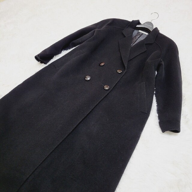 Christian Dior ディオール カシミヤ ダブル ロングコート 黒 L | www