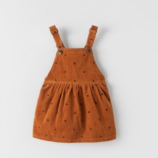 ザラキッズ(ZARA KIDS)の刺繍入りコーデュロイジャンパースカート(ワンピース)