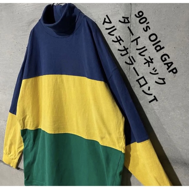 90's Old Gap ロングスリーブTシャツ タートルネック マルチカラー