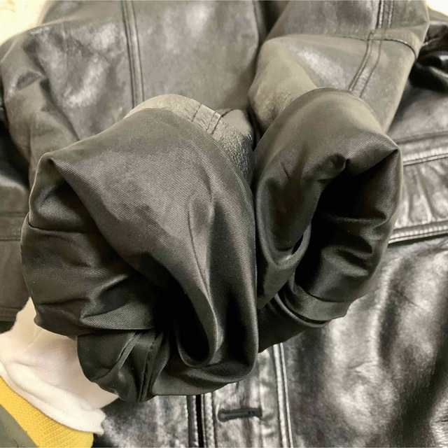 【極美品】89s 90s ドローストリング レザージャケット　コート　XL メンズのジャケット/アウター(レザージャケット)の商品写真