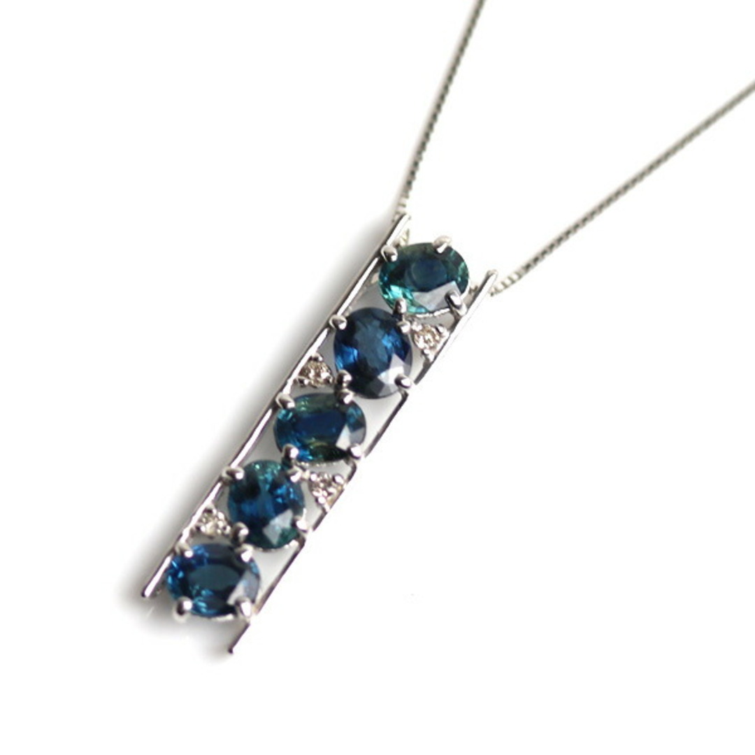逸品】 50cm 3.4g ダイヤモンド0.05ct サファイア2.65ct ネックレス