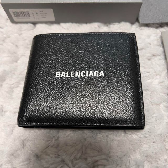 Balenciaga(バレンシアガ)の【美品】バレンシアガ 二つ折り財布  594315 ブランドロゴ レザーブラック メンズのファッション小物(折り財布)の商品写真