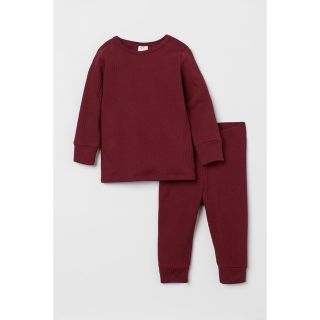 エイチアンドエム(H&M)の完売　美品　H&M リブセットアップ　オーガニックコットン(パンツ)