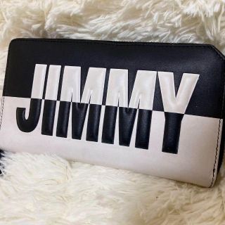 ジミーチュウ(JIMMY CHOO)の【美品】JIMMYCHOO ジミーチュウ  ラウンドジップ  レザー 黒×白(財布)