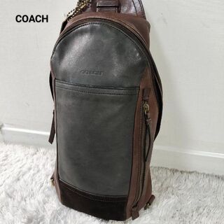 コーチ(COACH)の美品 コーチ ボディバッグ レザー スエード ブロック  コンバーチブル(ボディーバッグ)