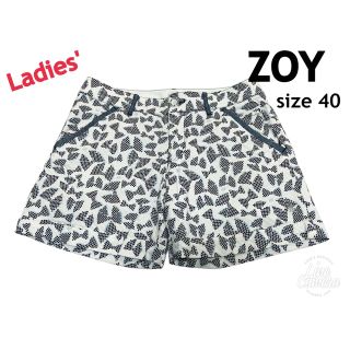 ゾーイ(ZOY)のZOY ゾーイ　パンツ　ショートパンツ　レディースL  40  総柄　リボン(ウエア)