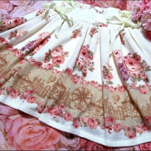 LIZ LISA(リズリサ)のリズリサ❤アマベル❤白❤遊園地＆花柄❤柔らか♥スカート レディースのスカート(ミニスカート)の商品写真