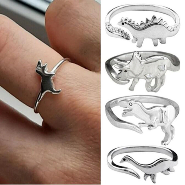 【匿名配送】恐竜♥モチーフリング 指輪 レディースのアクセサリー(リング(指輪))の商品写真