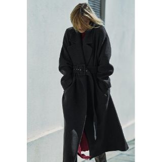 ZARA ザラ　ストライプ　ロングコート　M 黒　レディース